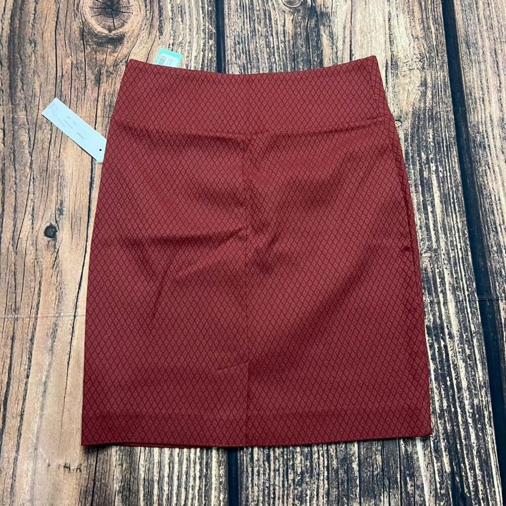 NWT Margaret M Petite‎ Pencil Skirt Women's Small Orange Knee Length Casual